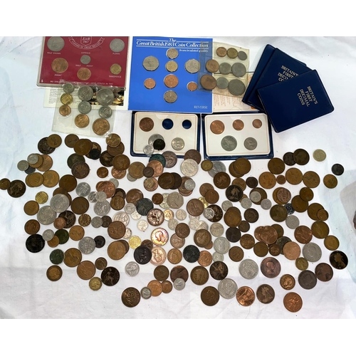 790 - A selection of GB pre-decimal coins, decimal sets etc