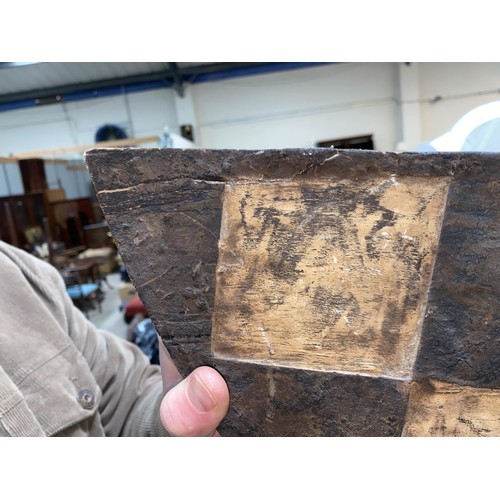 184 - An East African tribal carved wood hawk mask, Bwa shallow carved geometric decoration painted in ear... 