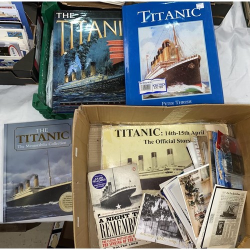 801 - A collection of TITANIC memorabilia including books, facsimiles and postcards
