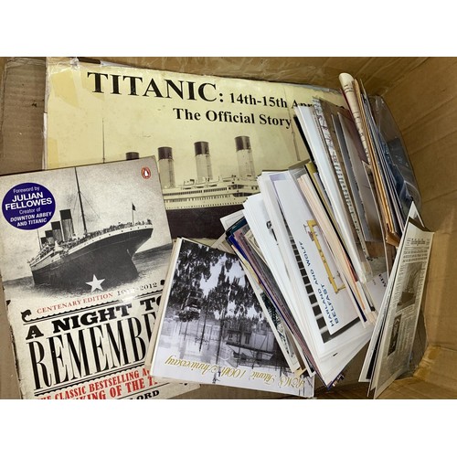 801 - A collection of TITANIC memorabilia including books, facsimiles and postcards
