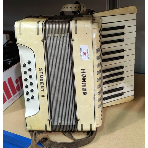 30 - A Hohner 12 base piano accordion 