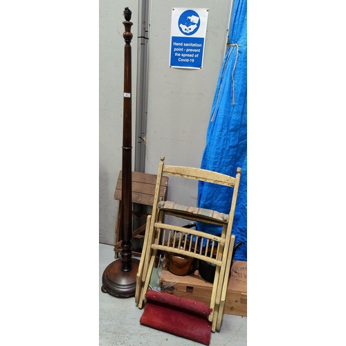 26 - A standard lamp; a folding chair; a pair of ladders (sold for decorative/display purposes only)