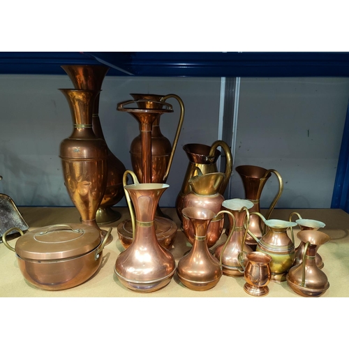 37 - A selection of copper and brass ornaments