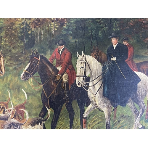 479 - KWW:  Pair of hunting scenes, oils on canvas, monogrammed, 37 x 50 cm, framed