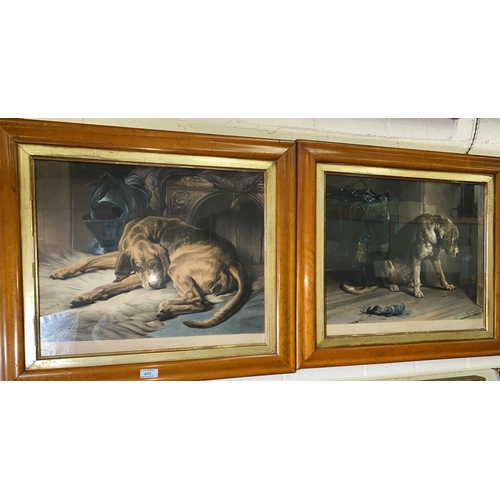 459 - A 19th century pair of coloured engravings after Landseer:  