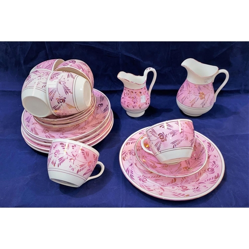 168 - A 19th century Sunderland lustre part tea service, 21 pieces