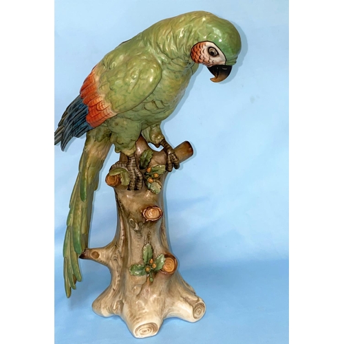 212 - A China group:  parrot on a tree; a Carltonware dish; decorative china