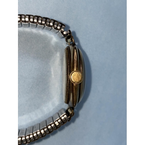 290a - A 9ct gold cushion shaped early Rolex wristwatch, singed inside Oyster Watch Co, R.W.C LTD, 260554/1... 