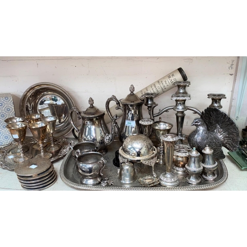 395 - A selection of silver plate