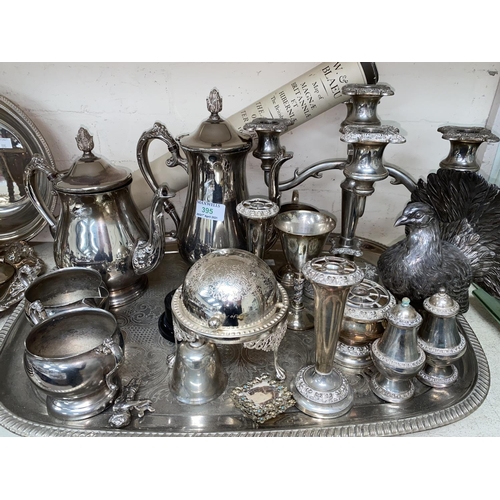 395 - A selection of silver plate