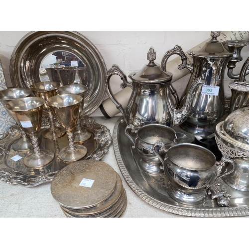 395 - A selection of silver plate