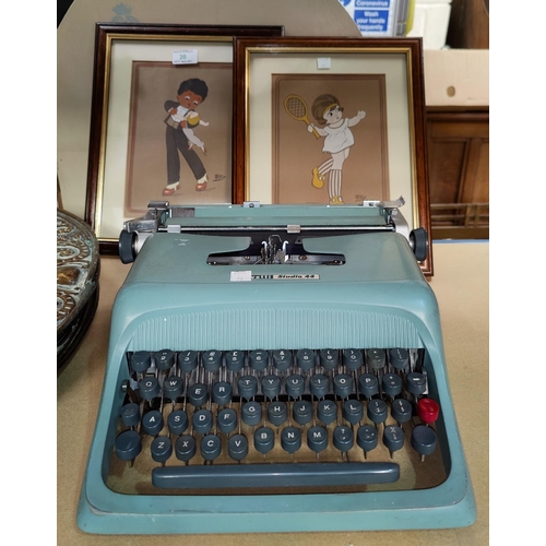 20 - Sky:  a 1930's pair of child caricatures - 