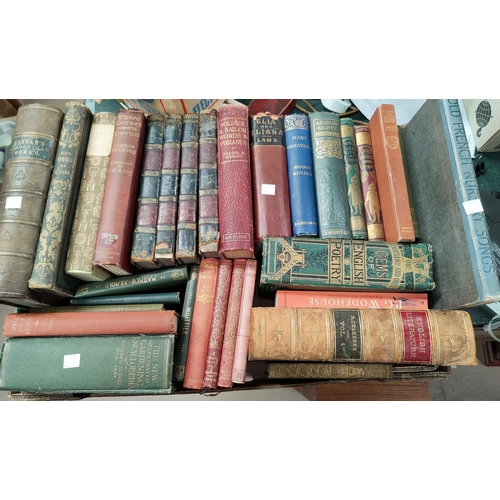 34 - A selection of various leather bound books; other hardback books