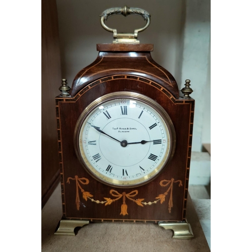 72 - An Edwardian mantel clock in inlaid mahogany case, by Ross, Glasgow, a small collection of early 20t... 