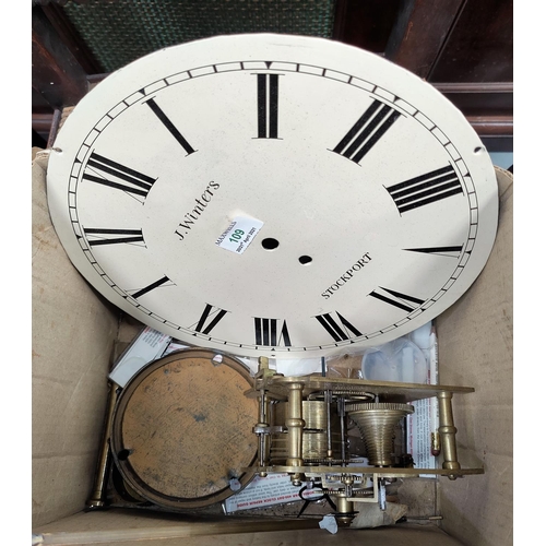 109 - A 19th century wall clock by Winters, Stockport, with circular dial, single train fusee movement (no... 