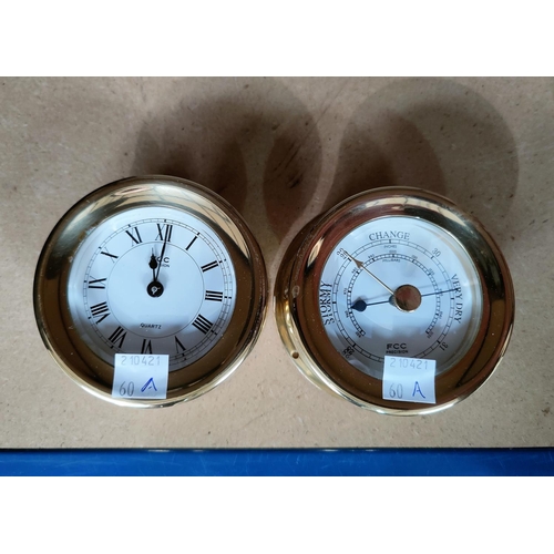 60A - Two FCC precision good quality clock and barometer