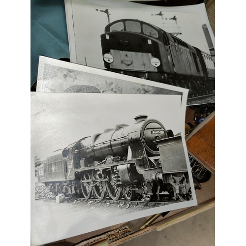 126 - A selection of collectables including pictures of trains, etchings etc