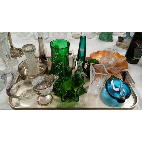 238B - A selection of coloured and decorative glassware