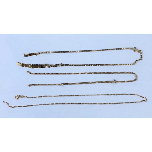 416 - Three 9 carat gold neck chains, 8.2gm