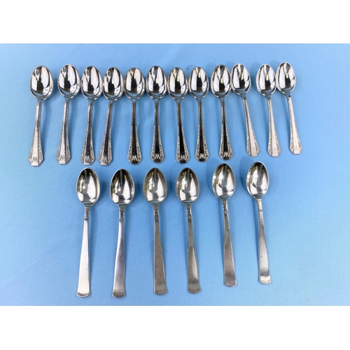 513 - A set of 12 monogrammed teaspoons with chased decoration stamped 'sterling' 7oz. (219gm); a set of 6... 