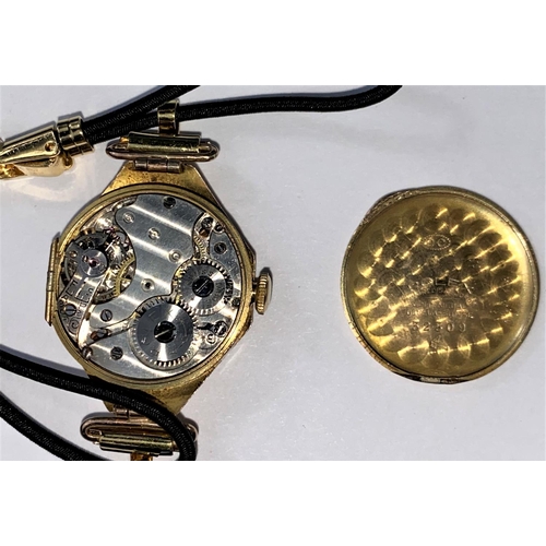 423 - A 1920's lady's Rolex dress watch in 9 carat gold octagonal case with 7 jewelled movement, gilt face... 