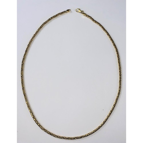 480 - A yellow metal multi-link chain necklace Length 55cm stamped 585 weight 35gms