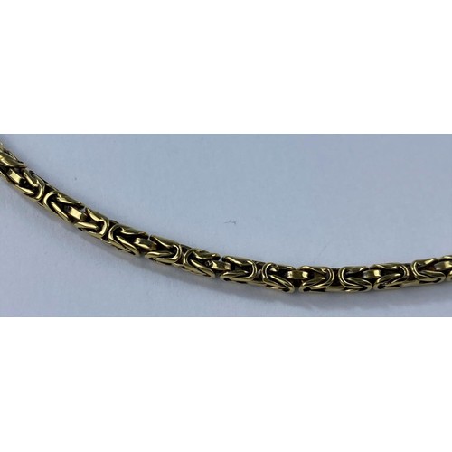 480 - A yellow metal multi-link chain necklace Length 55cm stamped 585 weight 35gms