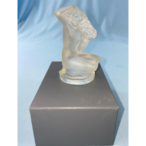 384 - An originally boxed modern Lalique car mascot of a nude female, H: 8.5cm signed to base: Lalique Fra... 