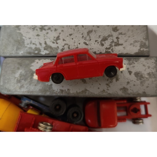 1 - A selection of vintage miniature diecast vehicles, Corgi etc including 3 early plastic Lego vehicles... 