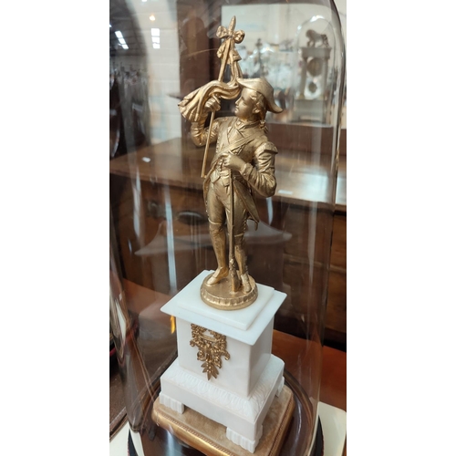 108 - A 19th century French 3 piece clock garniture in white marble and ormolu