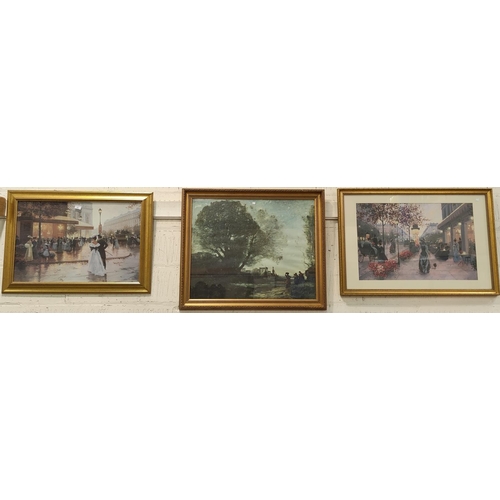 12 - Three large Impressionist prints, framed and glazed
