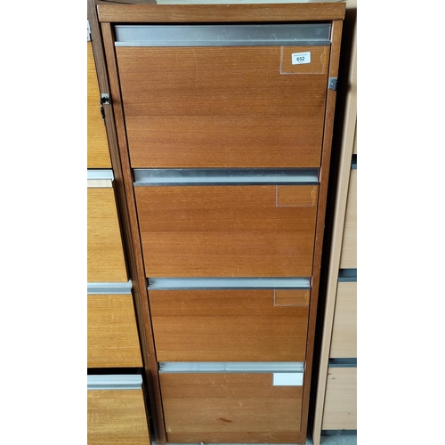 652 - A teak 4-drawer filing cabinet