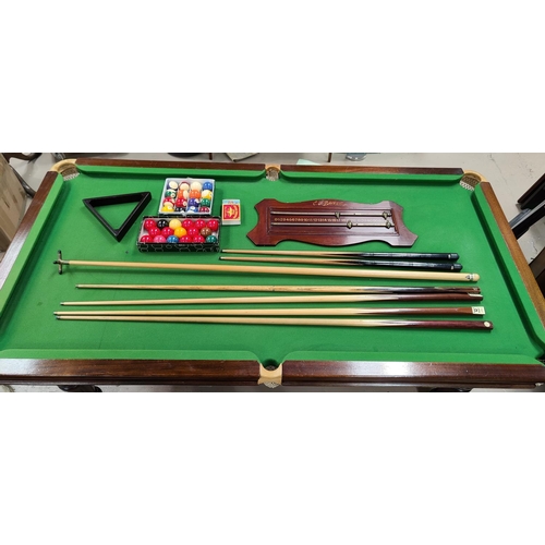 671 - A Riley Ltd vintage mahogany 6' snooker/dining table complete with snooker and pool balls, Riley sco... 