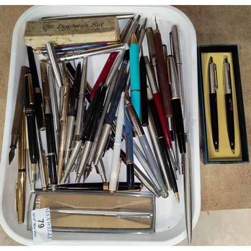 79 - A large selection of vintage and later Parker and other ballpoint pens