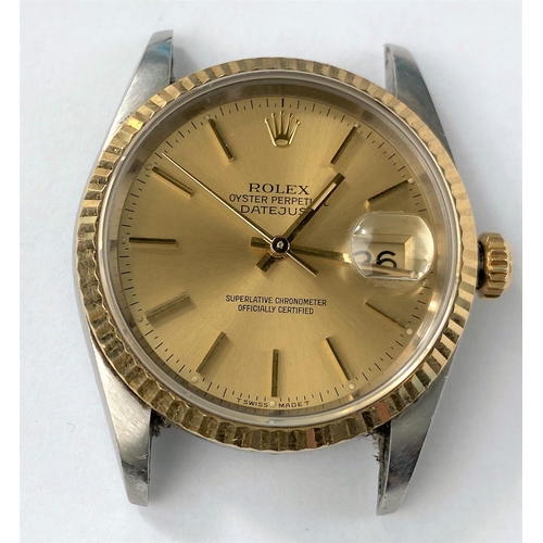 491 - A gent's Rolex Oyster Perpetual Datejust with mixed metal case circa 1995 on Rolex mixed metal brace... 