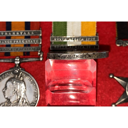 205 - 4678 Pte. Thomas SMITH 1st Loyal North Lancashire Regiment Group of 3, QSA three clasps Defence of K... 