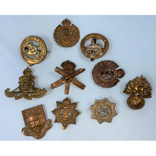 221 - 10 British army cap badges