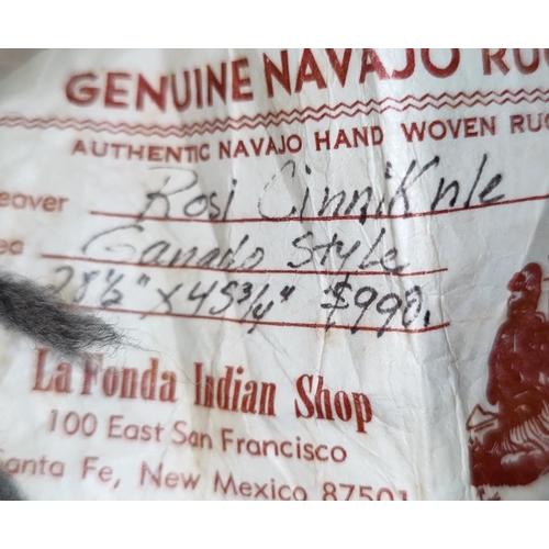 122 - A genuine Navajo hand woven rug, Ganado style, purchased in Santa Fe in the mid-20th Century. 
28 in... 