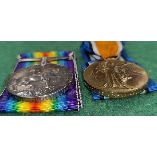 150E - A WWI pair of medals to T-368639 Pte H.Haughton A.S.C with ribbons