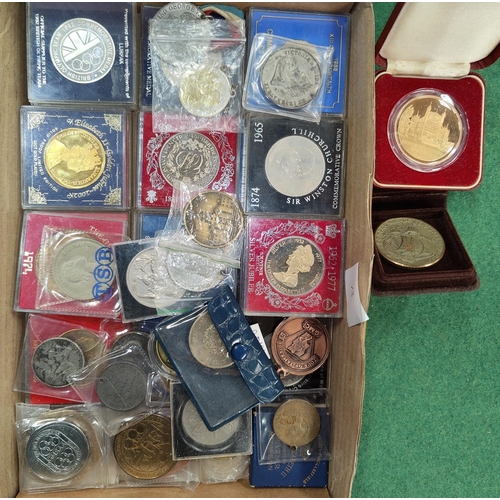 245 - A collection of commemorative medallions and crowns, Royalty and historical