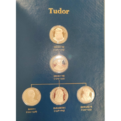 266 - THE KINGS and QUEENS COLLECTION Franklin Mint 1977, 43 silver medals each 16.5gm, in album (approx 2... 