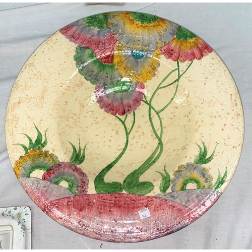 354 - A large shallow dish by Clarice Cliff for Wilkinson's, diameter 45 cm