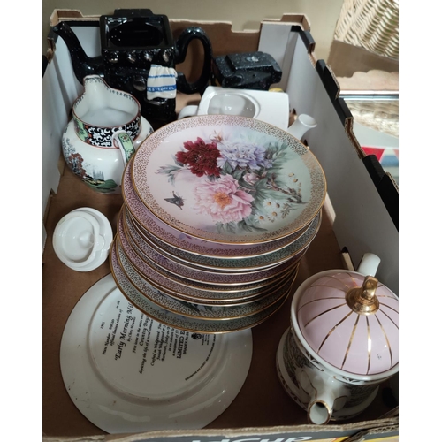 22 - A selection of decorative items, candelabra, novelty teapots etc