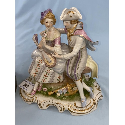 362 - 2 Meissen style groups of courting couples