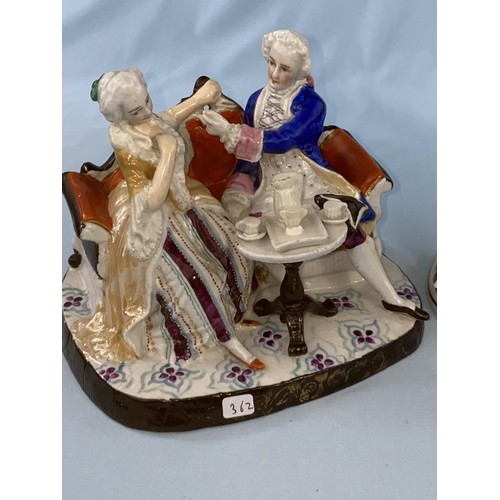 362 - 2 Meissen style groups of courting couples