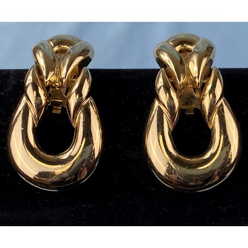 463 - A pair of Christian Dior gilt hoop clip-on earrings