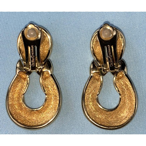 463 - A pair of Christian Dior gilt hoop clip-on earrings