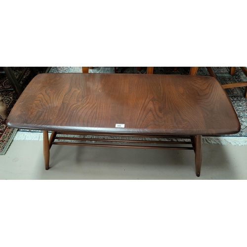 608 - An Ercol dark oak 2 tier coffee table