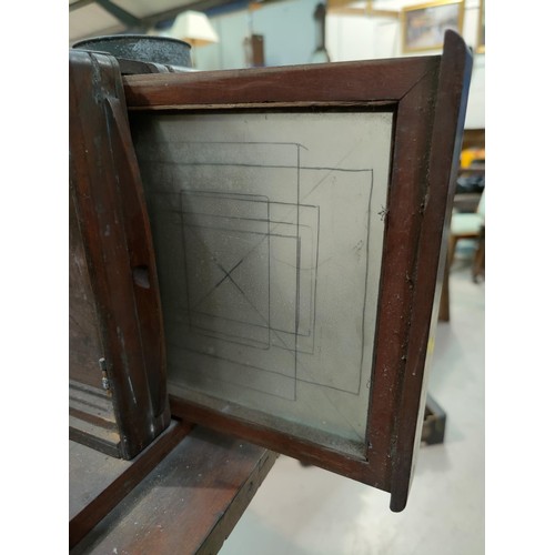 127 - A Victorian mahogany and brass large plate camera on stand (a.f.)