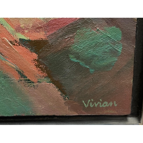 602 - VIVIAN - Impressionist style art on canvas, titled en verso 